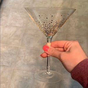 Gold Polka Dot Martini Glasses